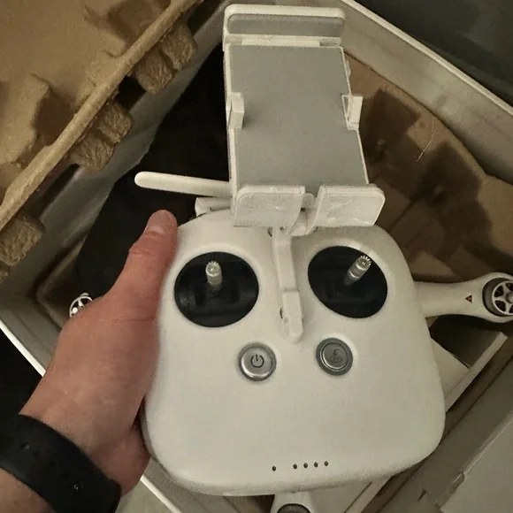DJI White and Gold Drone with Controller